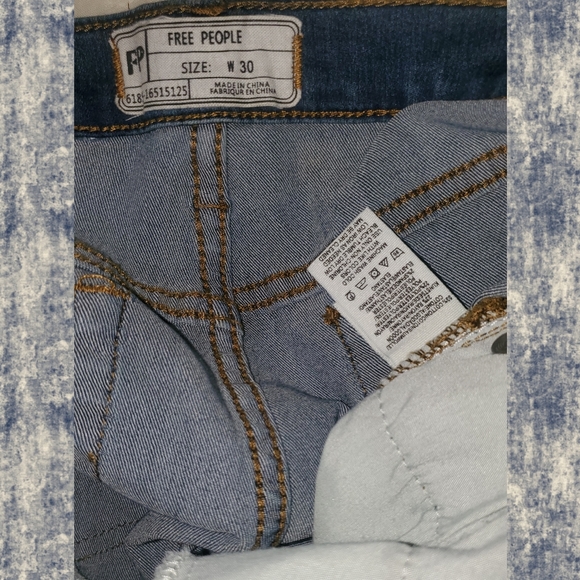 Free People Gummy High Rise Roller skinny cropped stretch Jeans dusty blue - Picture 14 of 16